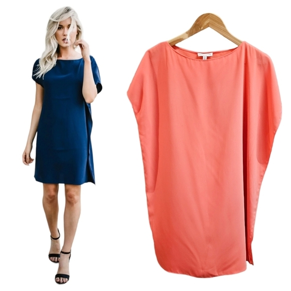 Anna Cate Eva Dress Coral Size XS Cinched Side Simple Classic Flattering - Picture 1 of 12